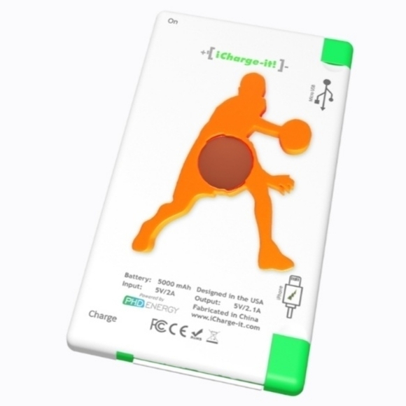 icharge-it Other - Power Bank / Portable Charger With Basketball Charm iPhone Android Cell Phone